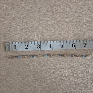 Elegant Blue Topaz and 925 Silver Bracelet